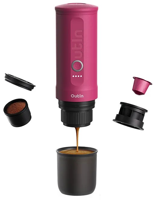 Outin Nano (Crimson Red) - aparat de cafea de călătorie