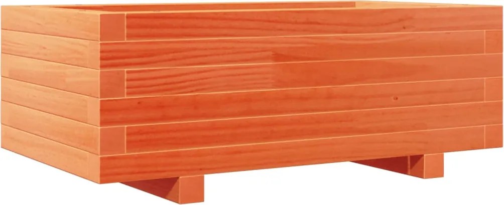 vidaXL Jardinieră grădină, maro ceruit, 70x40x26,5 cm, lemn masiv pin