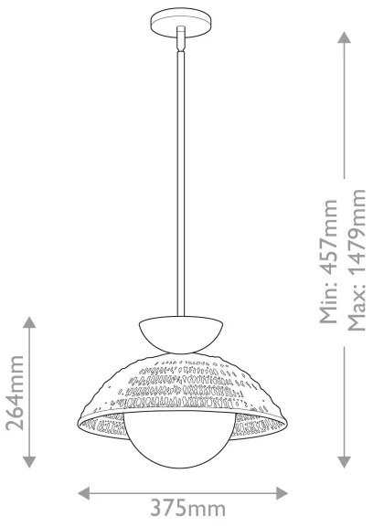 Alora Mood ALM-PERTH-P-GD - Lustră pe tijă PERTH, 1xE27/60W/230V, Ø 37,5 cm, aurie