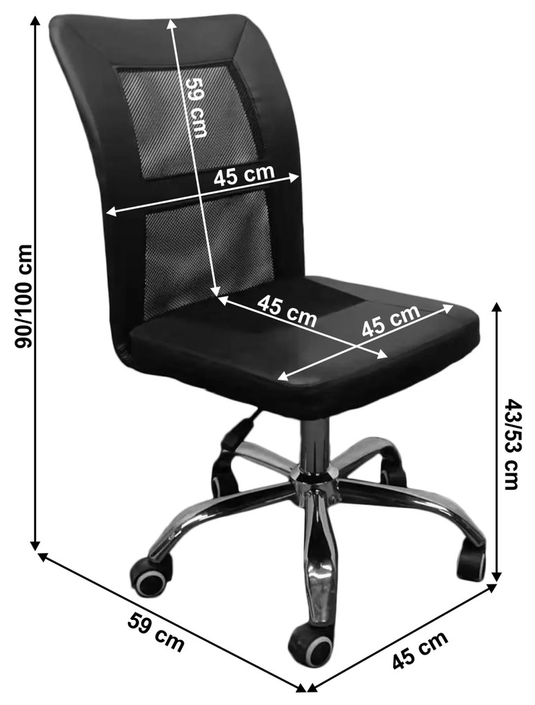 Scaun de birou, negru  crom, IDOR 2 NEW