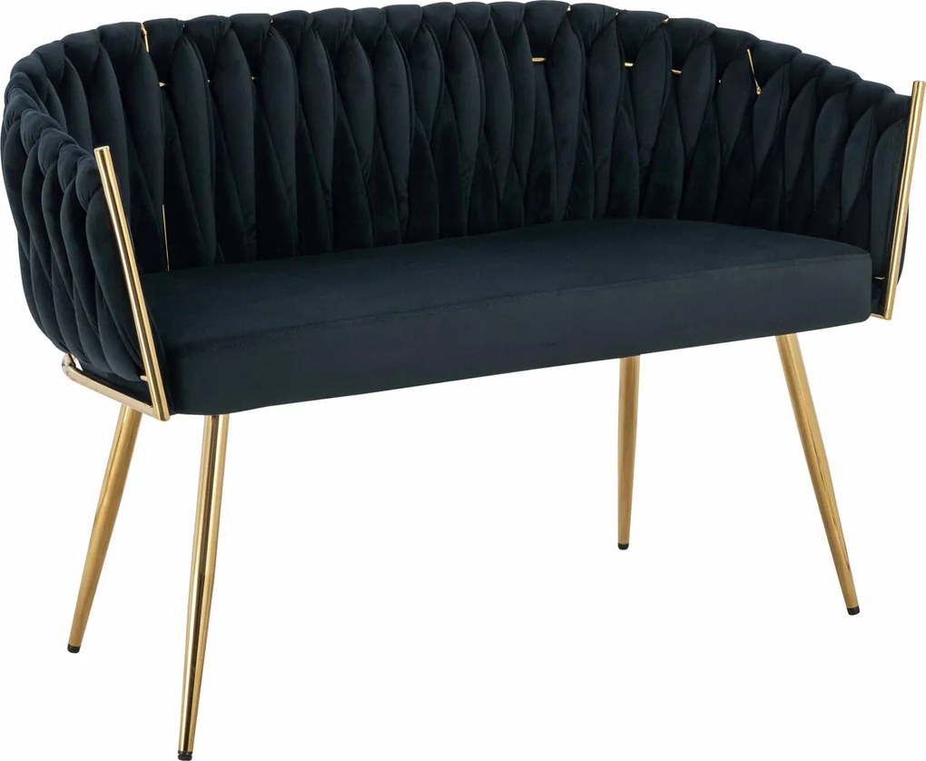 HR750 Neagră din Caifea Canapea cu Picioare Aurii