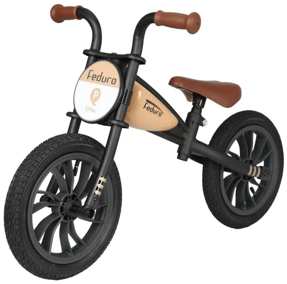 Bicicletă fără pedale QPlay FEDURO negru/bej