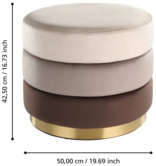 Taburet Eglo 424132 MASHIKE 42,5x50 cm maro/auriu