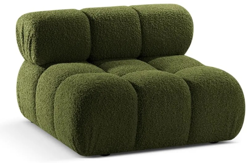 Modul pentru canapea modulară verde cu tapițerie din țesătură bouclé (de mijloc) Bellis – Micadoni Home