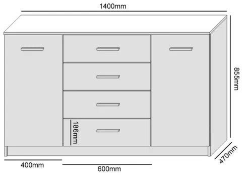 Comodă TAYLER stejar wotan