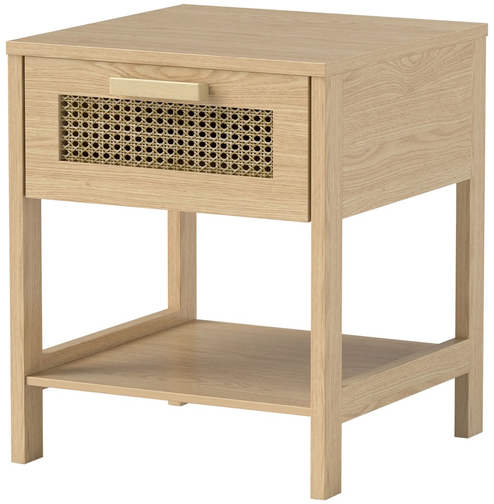 HOMCOM Noptier, Masa de noapte, Masa laterală cu sertar, MDF 40 x 40 x 48,4 cm | Aosom Romania