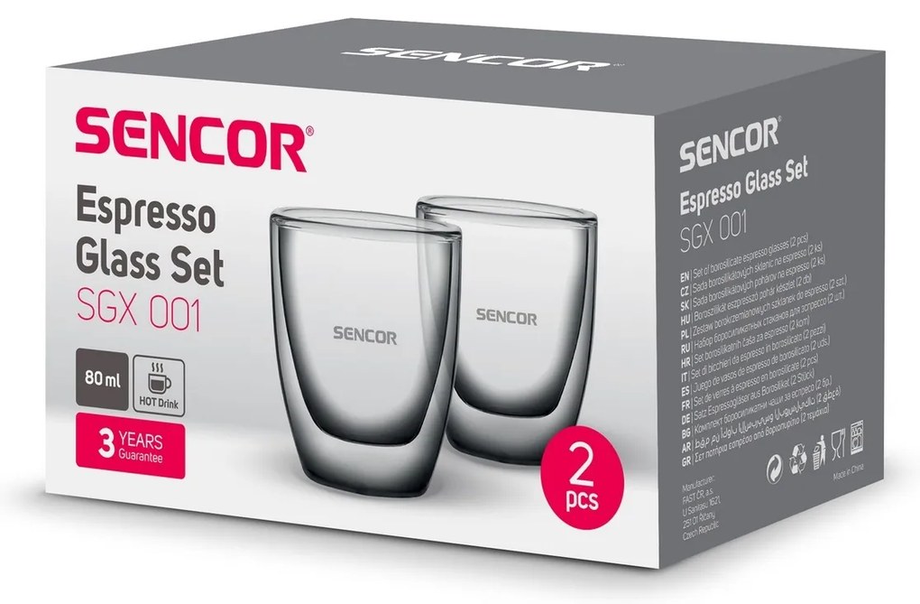 Pahar termo pentru espresso Sencor SGX 001 80 ml,2 buc.
