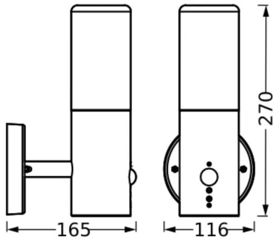Ledvance - Aplica de perete exterior cu senzor FIGO CYLINDER 1xE27/20W/230V