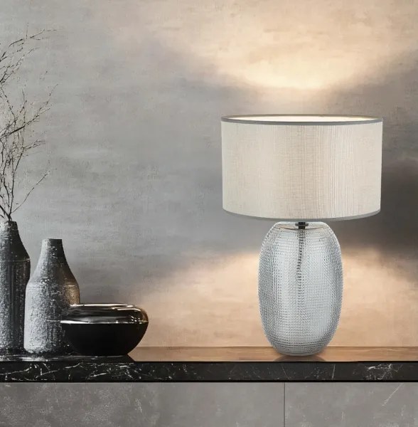 Lampă de masă JENIFER 1xE27/40W/230V gri/fumuriu