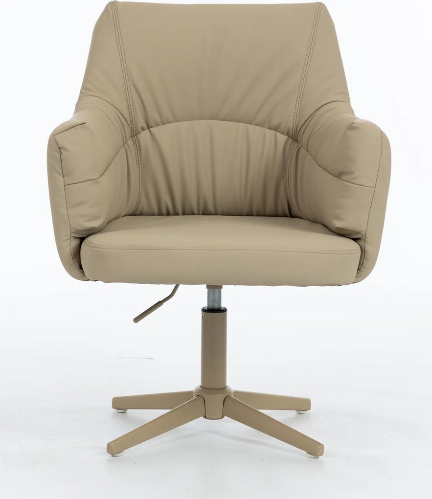 HR840CROSS Scaun Crem Piele Ecologica Premium Soft cu Bază Crem