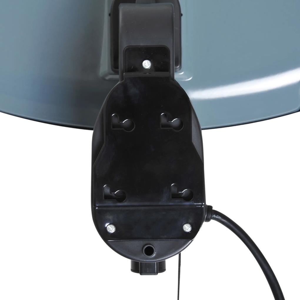 Outsunny Lampa cu Sistem de Incalzire lampa de Perete lumina pentru Extern 2000W in Aluminiu Negru | AOSOM RO