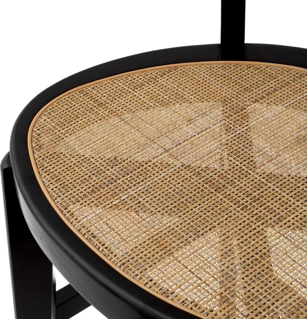 Scaun de bar LUX design clasic Alvear negru, ratan