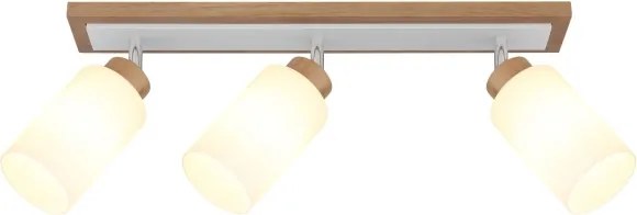 Globo 15977-3 - Corp de iluminat tip spot ROWENA 3xE27/60W/230V, finisaj stejar/alb