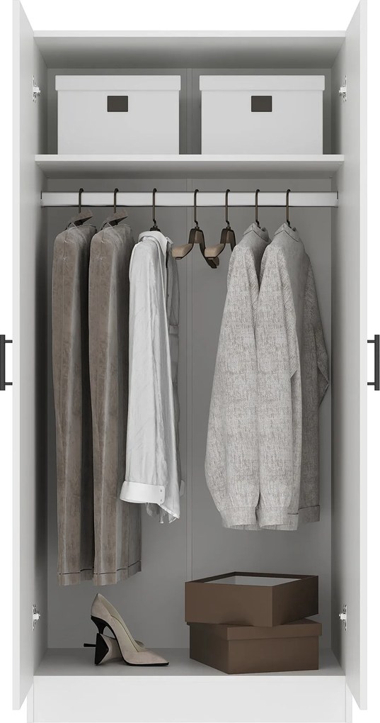 Dulap Remi, 2 Usi, cu polite, Alb, 80 x 51 x 170 cm