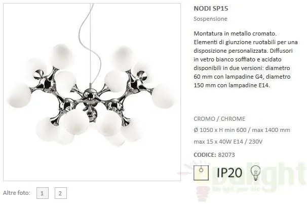 Lustra, Pendul modern NODI SP15 BIANCO 082073