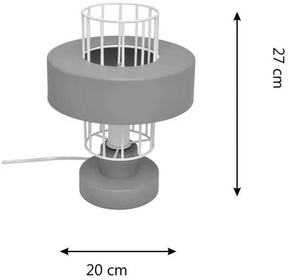 Lampă de masă VOLTA 1xE27/15W/230V gri