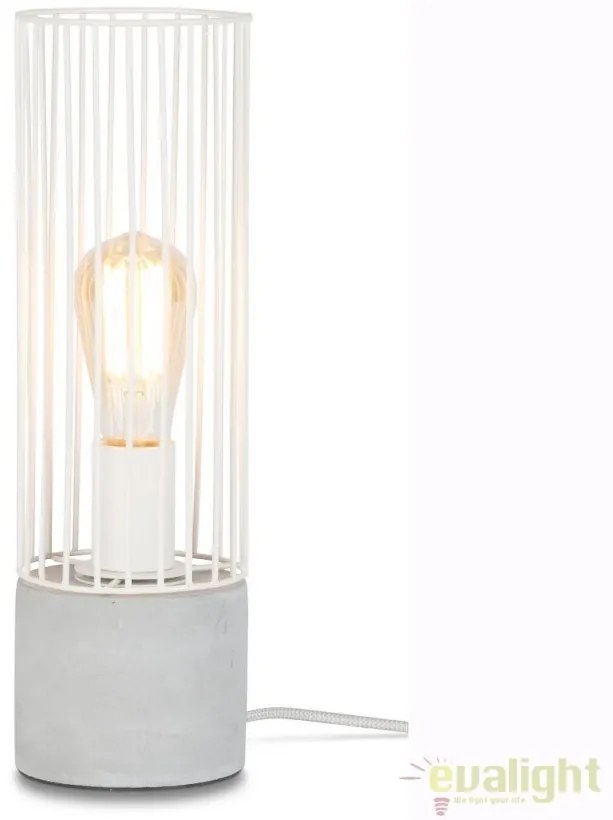 Veioza design modern cu baza din ciment, Memphis alb MEMPHIS/T/W
