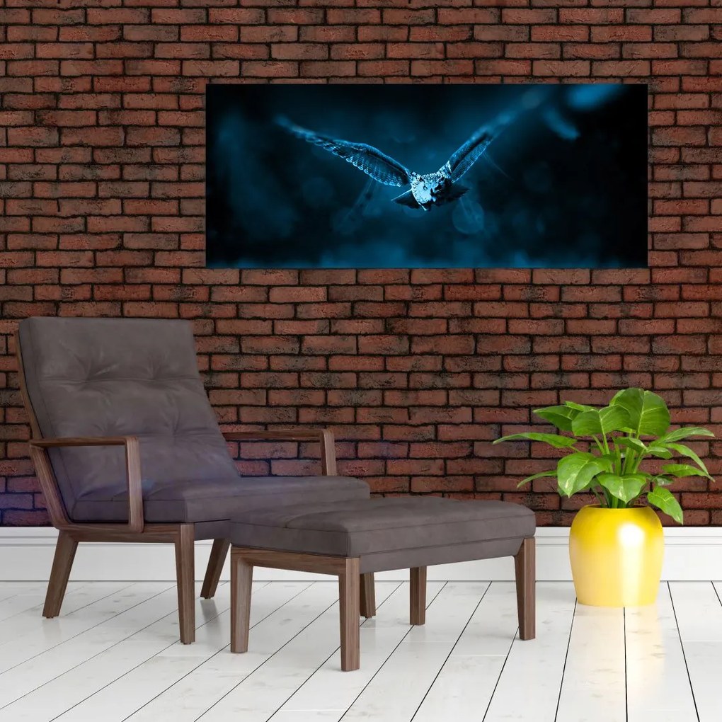 Tablou cu bufnița zburând (120x50 cm)