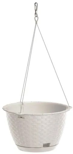 Ghiveci decorativ cu lant, rotund, alb, 24.3x16 cm, Ratolla Round WS