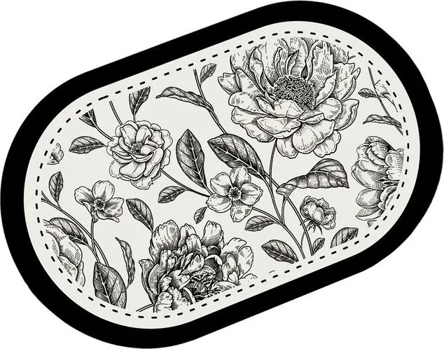 Covoraș de baie alb-negru 60x100 cm Rasse – Foutastic