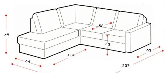 Colțar bej (cu șezlong pe partea stângă ) Diva - Scandic