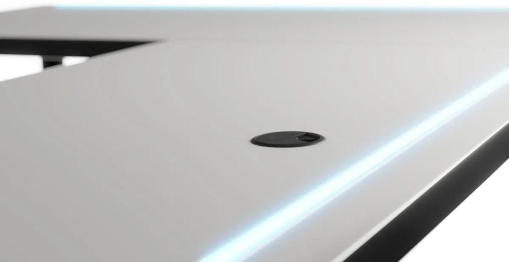 Supermobel Birou pe colt N s LED, 160/110x73-76x50, negru, dreapta
