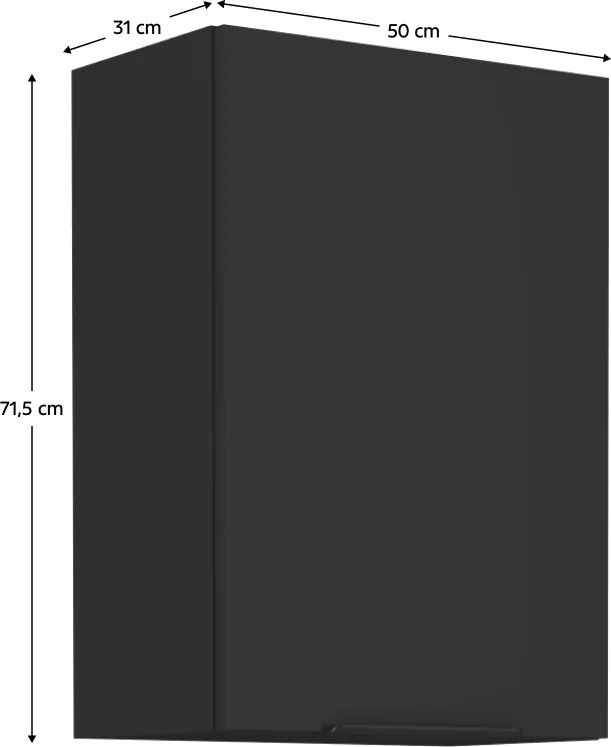 Dulap de sus, negru, SIBER 50 G-72 1F