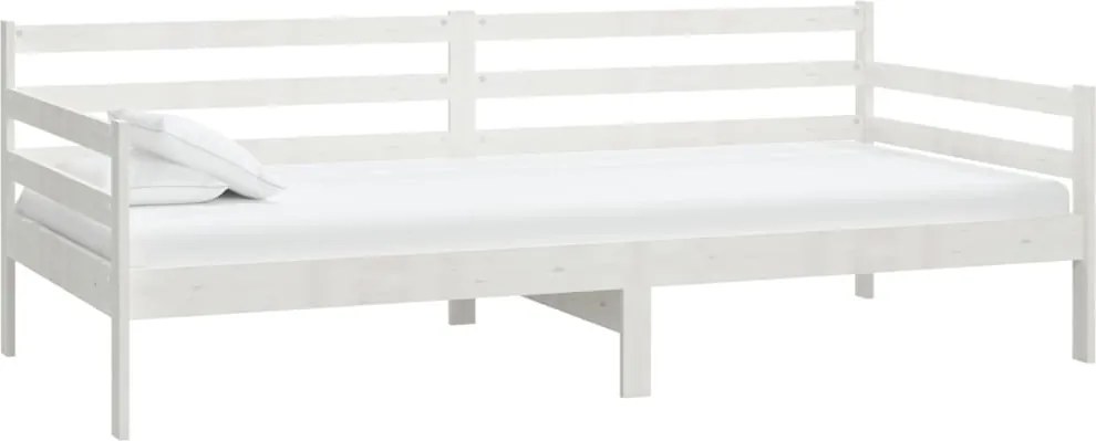 vidaXL Pat de zi, 90x200 cm, alb, lemn masiv de pin
