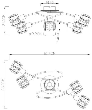 Globo 54356-5 - Lustră aplicată KRIS 5xE14/40W/230V