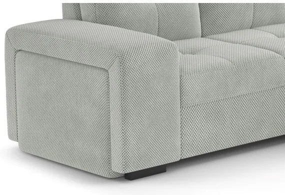 Canapea extensibilă PALERMO cu spațiu de depozitare și taburet, gri deschis, pe partea dreaptă