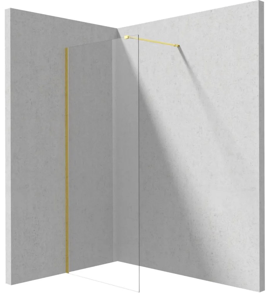 Paravan dus walk-in sticla securizata 110x195 cm auriu lucios Deante Prizma Auriu lucios, 1100x1950 mm