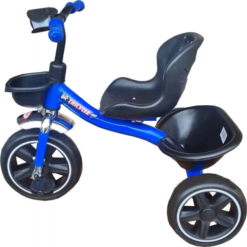 Tricicleta cu pedale NOVOKIDS™ Falcon Trike, Cu melodii si lumini, Max 30 kg, Roti din spuma cauciucata EVA, Cadru metalic, Model motocicleta,