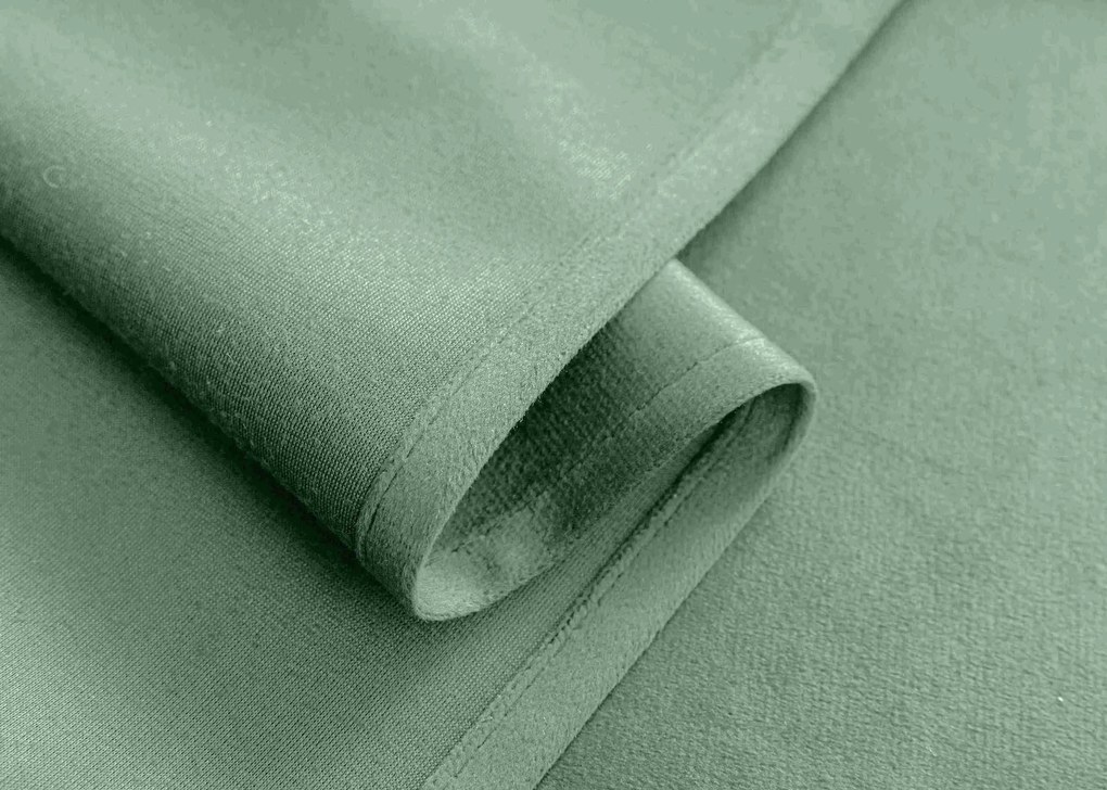 Draperii opace VELVET mentol 140x250 cm (2 buc), inele metalice