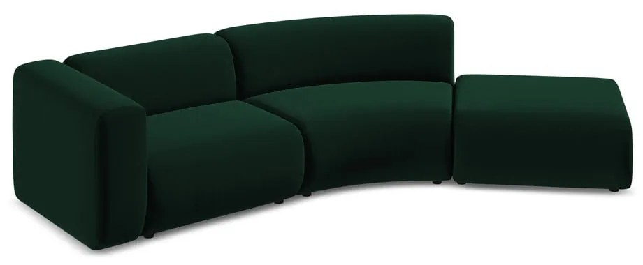 Șezlong verde închis cu tapițerie din catifea (cu colț pe partea dreaptă) Ekahi – Makamii