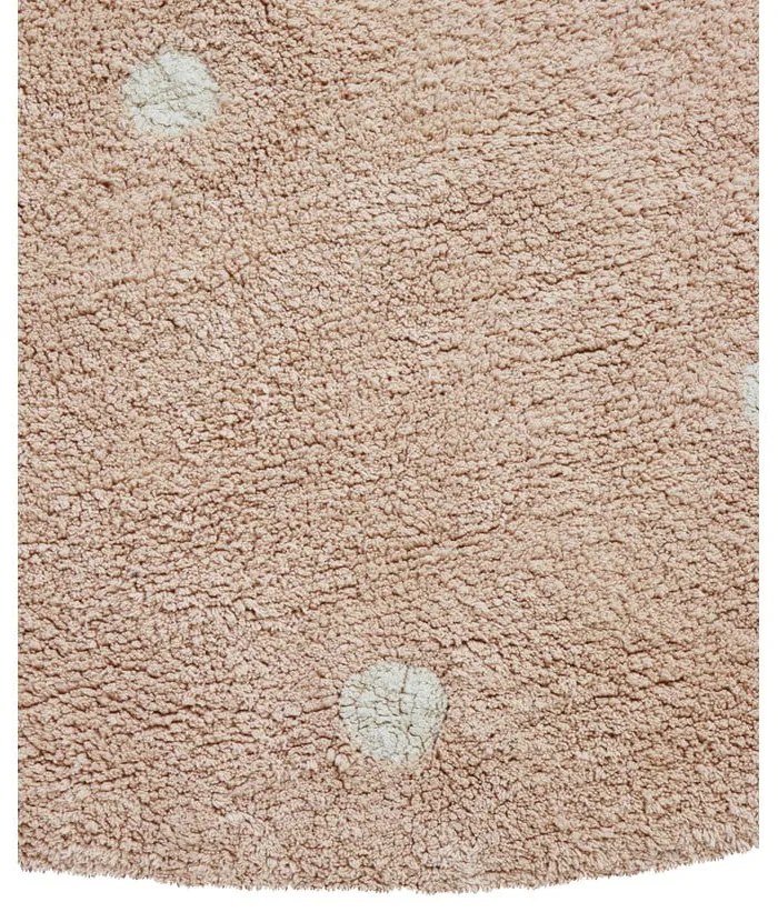 Covor pentru copii roz deschis lavabil/țesut manual din bumbac ø140 cm Round Dot Rose – Lorena Canals
