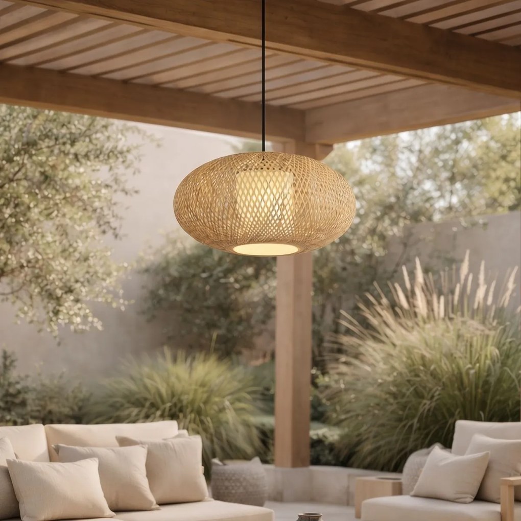 Lampa suspendată Japandi din bambus 50cm IP44 - Moana