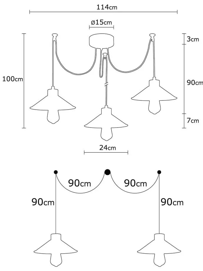 Lustră arămie cu abajur din metal ø 114 cm Manavgat – Opviq lights