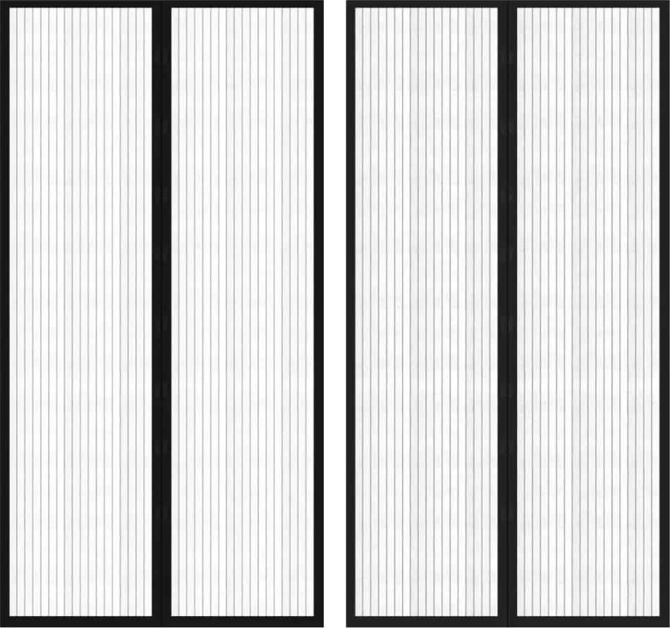 vidaXL Perdea anti insecte cu benzi scai, 210 x 100 cm, 2 buc, negru
