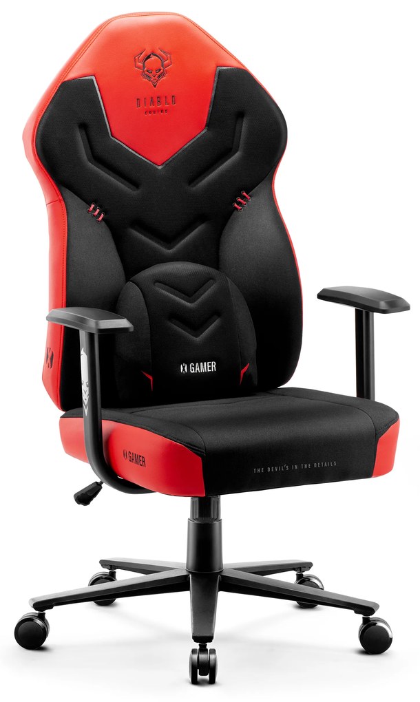 Scaun gaming din material Diablo X-Gamer: DEEP RED