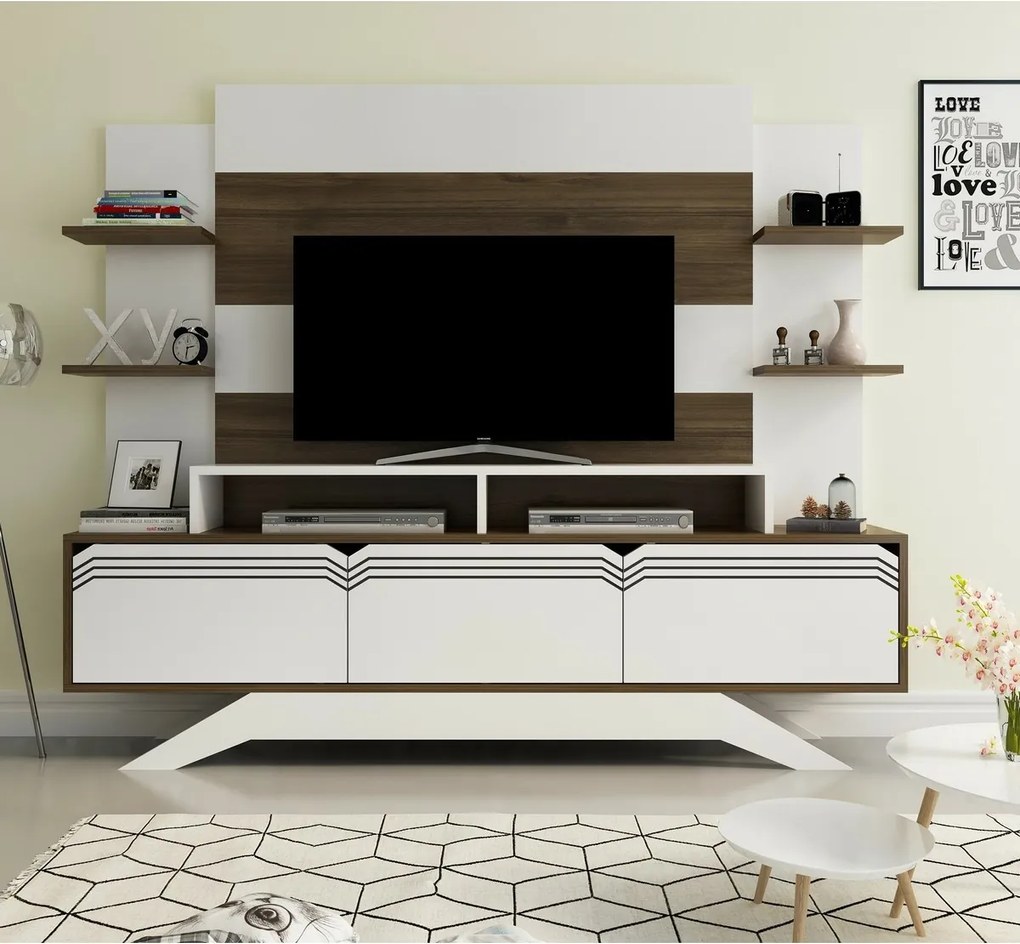 Perete TV Delpi Walnut and White