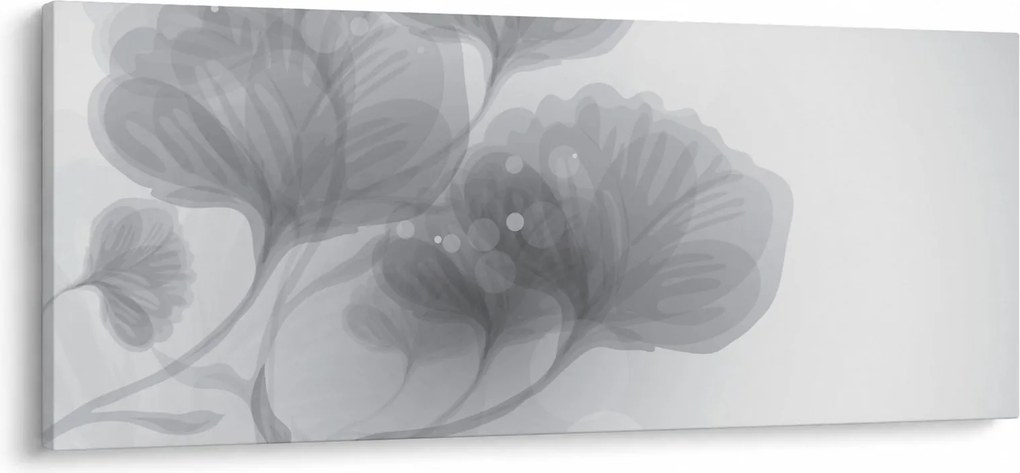 Tablou - Flori în nuanțe gri (120x50 cm)