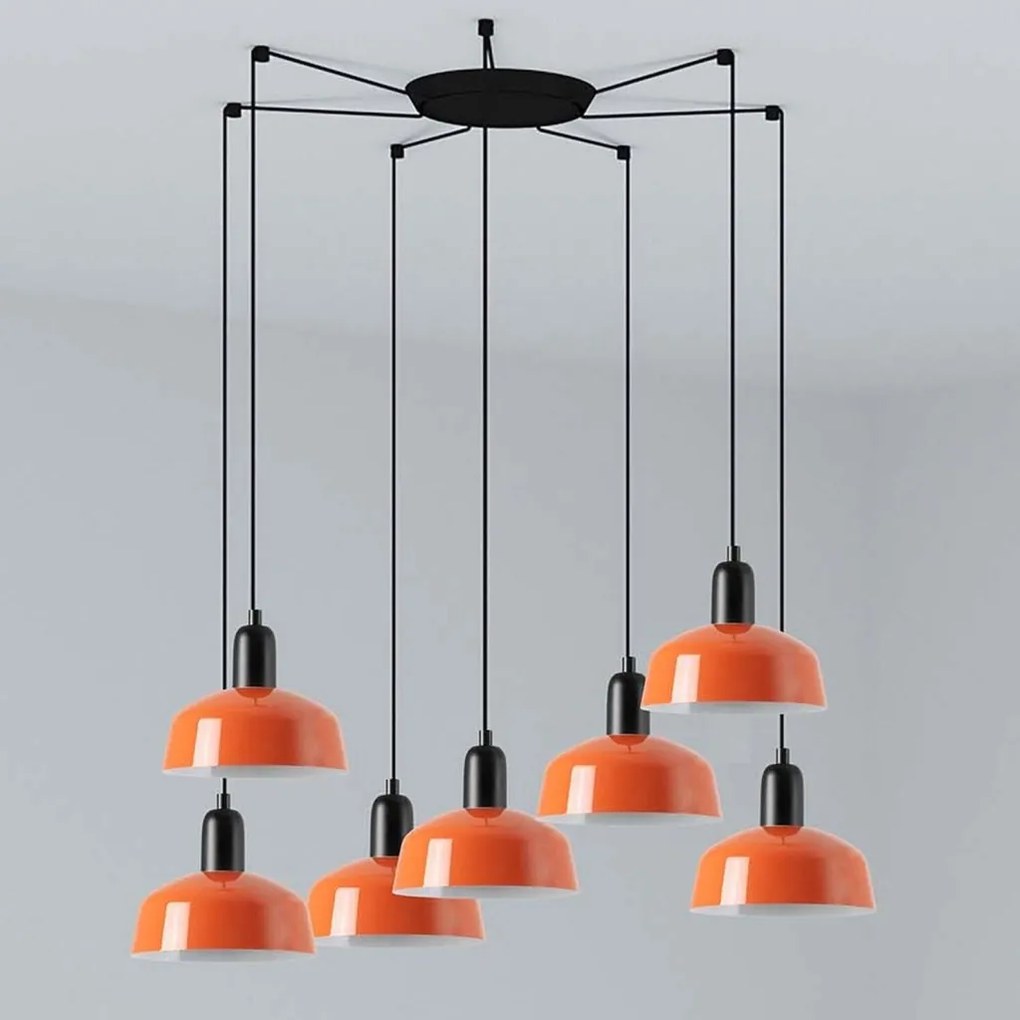 Lustra cu 7 pendule metal TATAWIN S orange