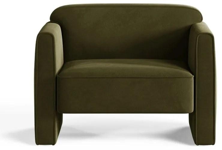 Fotoliu verde cu tapițerie din catifea Abby – Micadoni