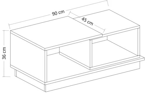 Măsuță de cafea CONSEPT 36x90 cm maro/gri