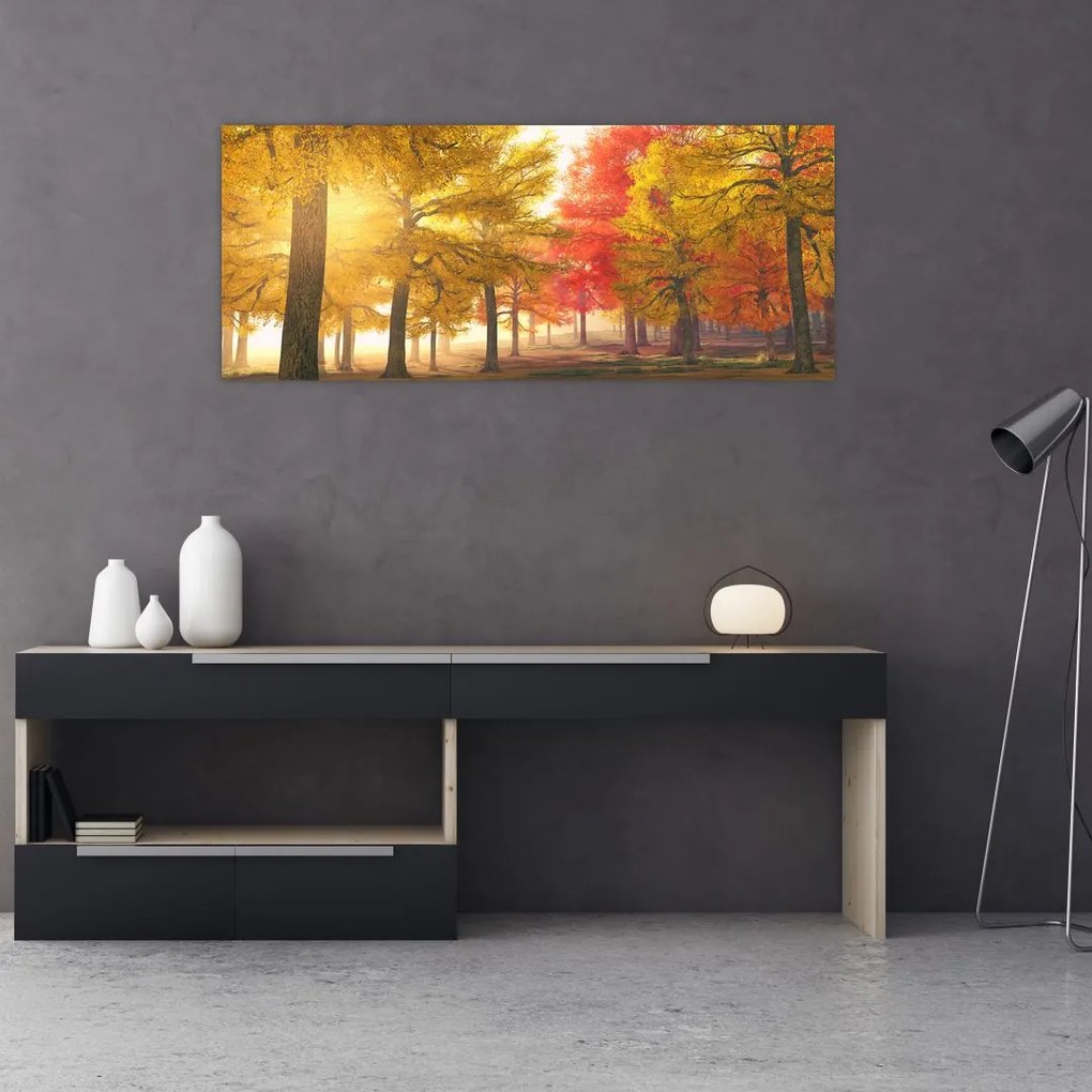Tablou cu copaci toamna (120x50 cm)