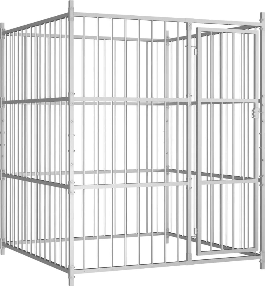 vidaXL Padoc pentru câini de exterior, 150x150x185 cm