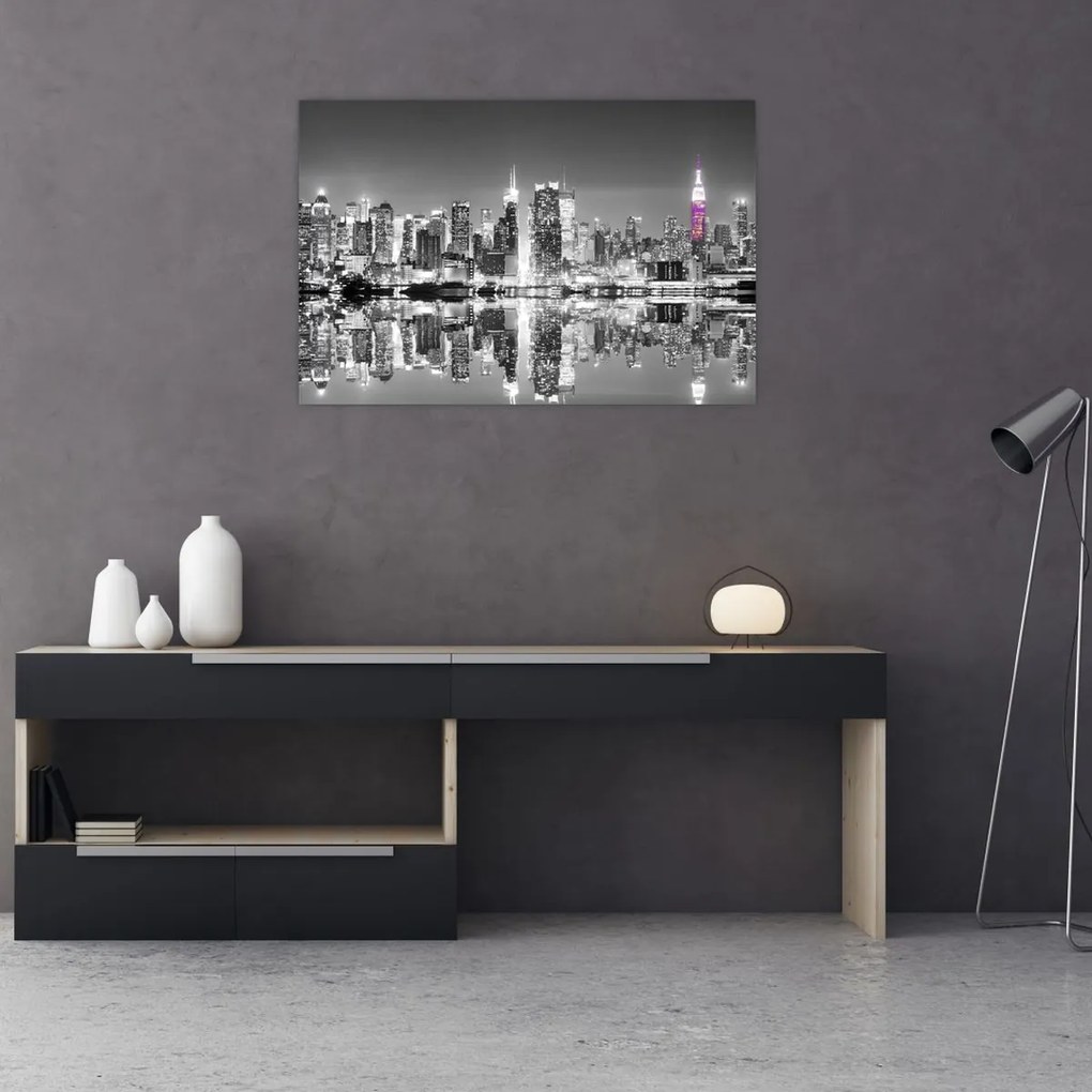 Tablou - New York și zgârie-norii mov (90x60 cm)