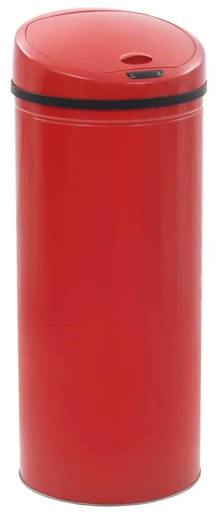 vidaXL Coș de gunoi cu senzor, 62 l, roșu