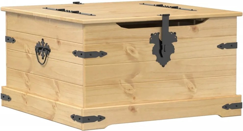 vidaXL Cutie de depozitare „Corona”, 78x78x45 cm, lemn masiv de pin