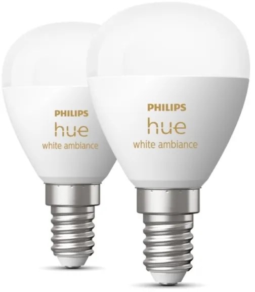 SET 2x bec LED dimabil Philips Hue WHITE AMBIANCE P45 E14/5,1W/230V
